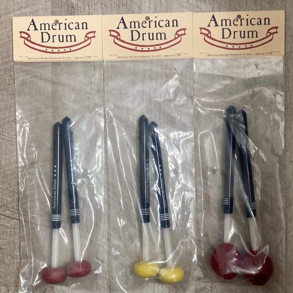 American Drum Early Childhood Soft, Medium and Yarn Mallets